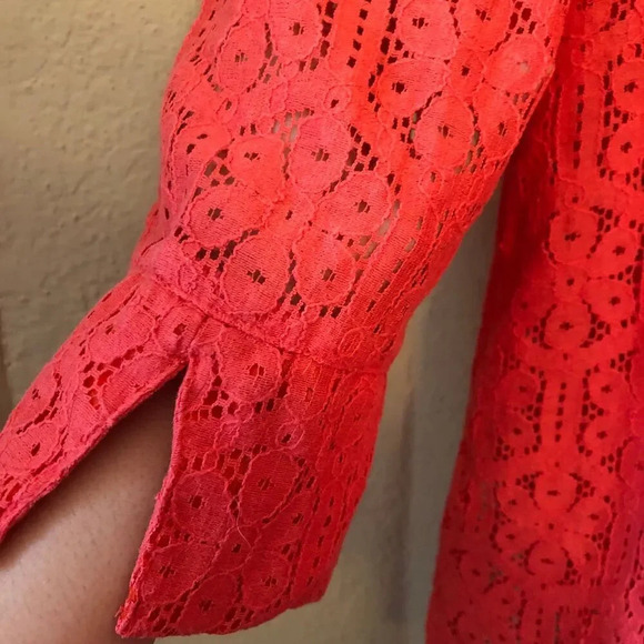 Ruby Rd. Favorites Corral Lace Button Down Shirt Coastal European Grannie Chic - Picture 4 of 9